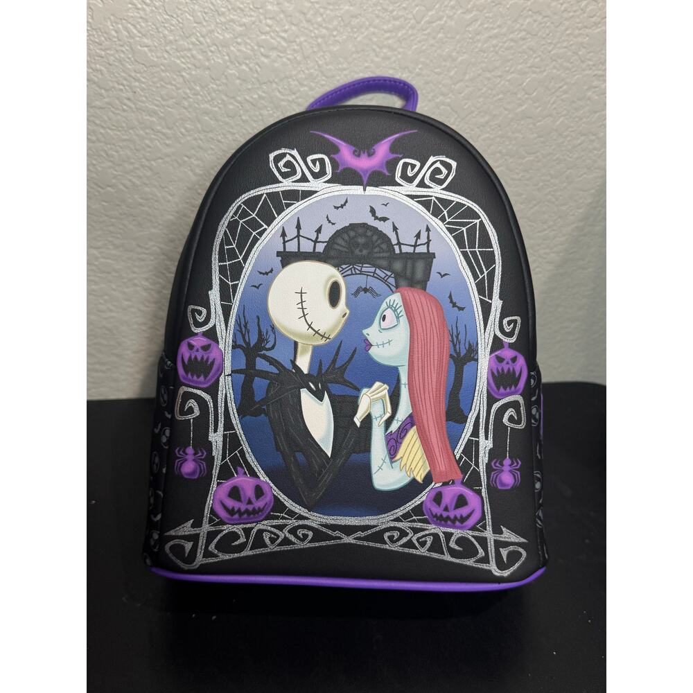 Loungefly The Nightmare Before Christmas Jack & Sally Pumpkin Mini Backpack NWT